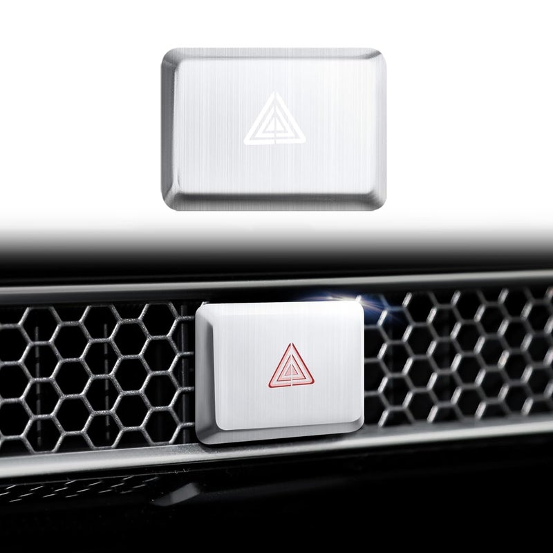 Polodunn for Honda Civic 2022-2025, for Accord/HRV/CRV 2023-2025, for Acura Integra 2023 2024 - Hazard Warning Light Push Button Cover, Emergency Flashers Trim Accessories (Silver) - Image 1